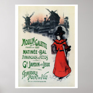 Pôster Vintage Moulin de la Galette - Arte francesa