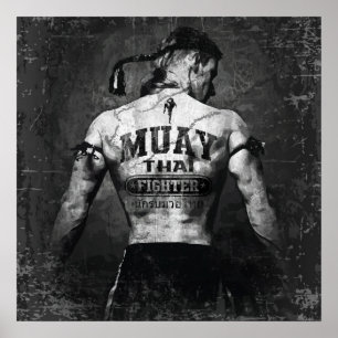 Pôster Vintage Muay Thai Fighter
