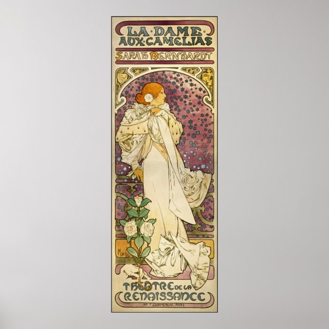 Poster vintage Mucha: La Dame aux Camélias (Frente)
