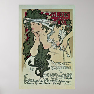 Pôster Vintage Mucha Salon des Cent art expo