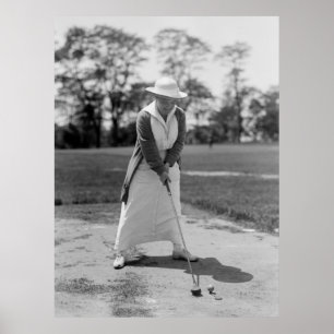 Pôster Vintage Mulher Golfing, 1910
