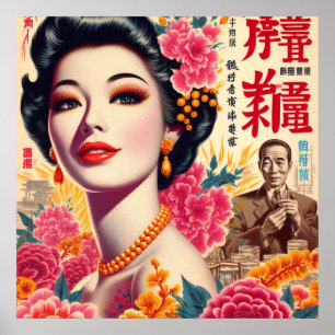 Poster Vintage, mulher japonesa