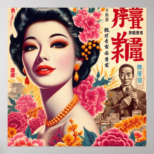 Poster Vintage, mulher japonesa (Frente)