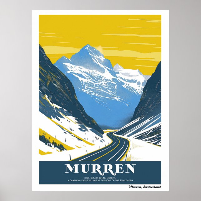 Poster Vintage Murren, Suiça (Frente)