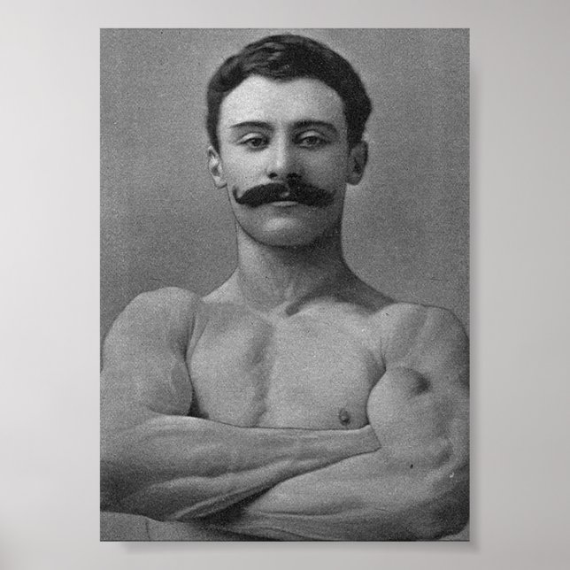 Poster Vintage Muscle Bodybuilder Strongman (Frente)
