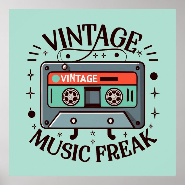 Poster Vintage Music Freak (Frente)