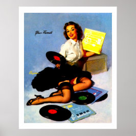 Poster Vintage Music Records Pin Up Girl