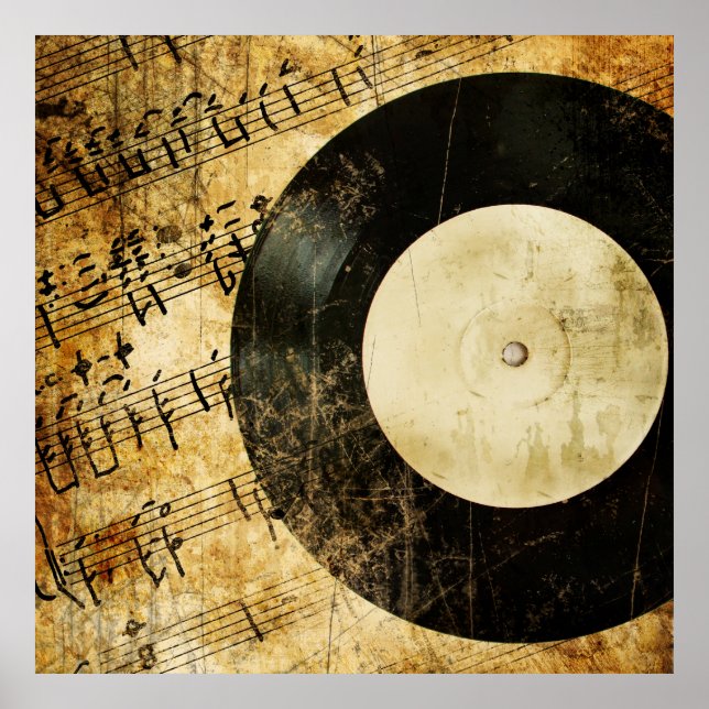 Poster vintage musical background (Frente)