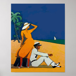 Pôster Vintage Na Praia