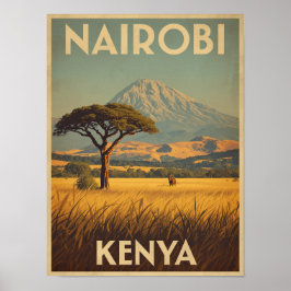 Poster Vintage Nairobi Viagem
