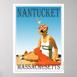 Poster Vintage Nantucket na Praia