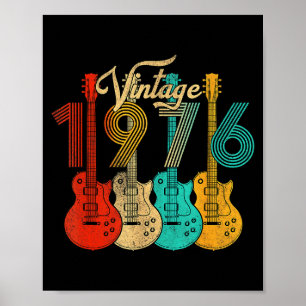 Poster Vintage Nascido Em 1976 50º Aniversário 50 Anos De