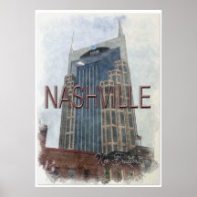 Poster vintage Nashville centro