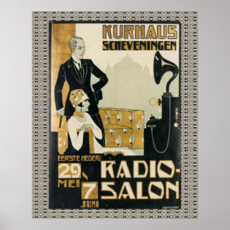 Poster Vintage Netherlands 1920 Radio Salon