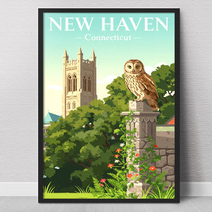Poster Vintage New Haven Connecticut
