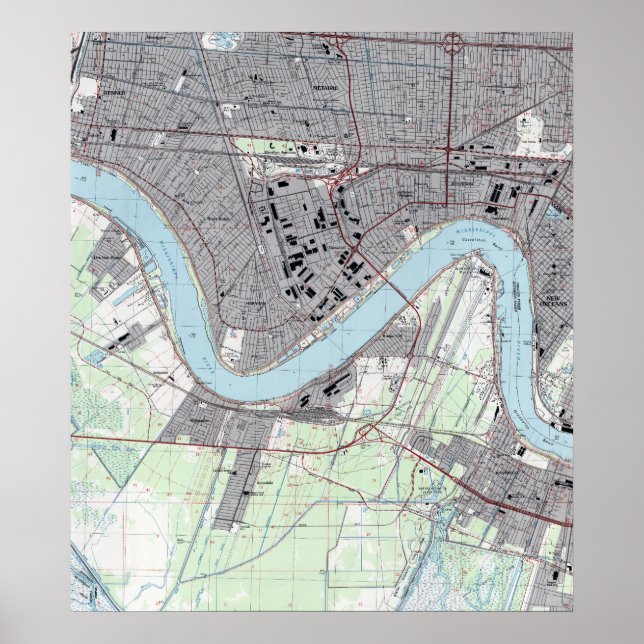 Poster Vintage New Orleans Riverfront Jefferson Parish (Frente)