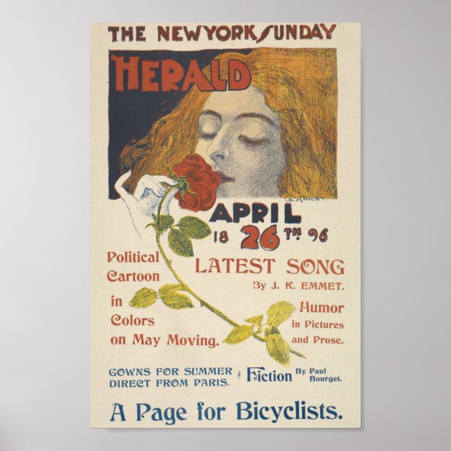 Poster Vintage New York Sunday Herald Cobrir (Frente)