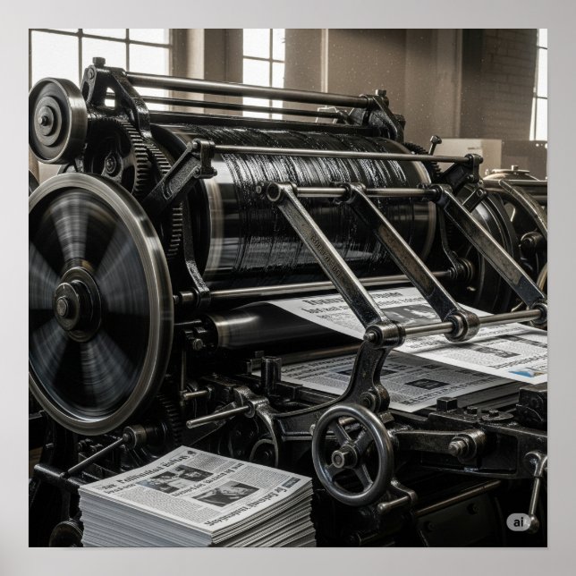 Poster Vintage Newspaper Press (Frente)