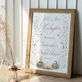 Poster Vintage Next Chapter Bridal Shower Welcome 