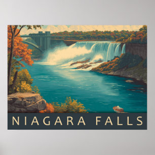 Poster Vintage Niagara Falls Viagem