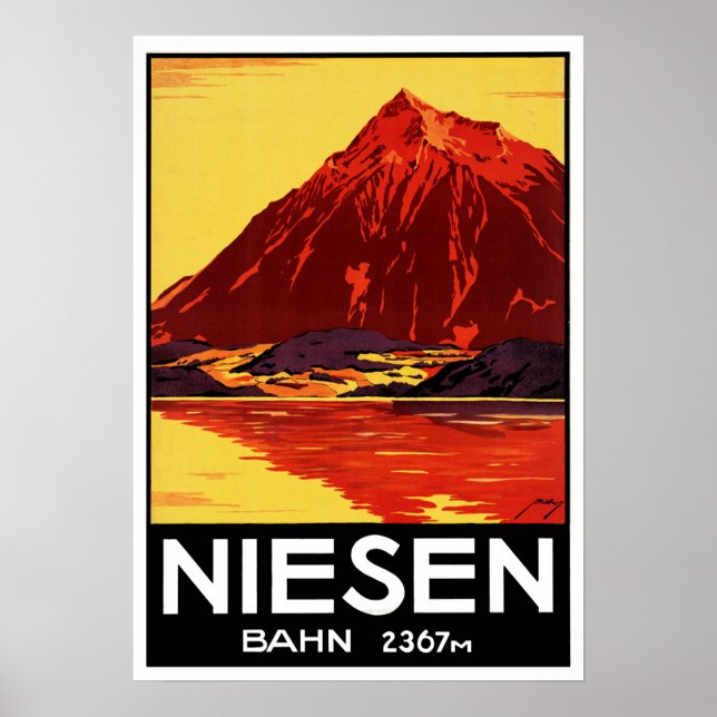 Poster Vintage Niesen Bahn Suiça (Frente)