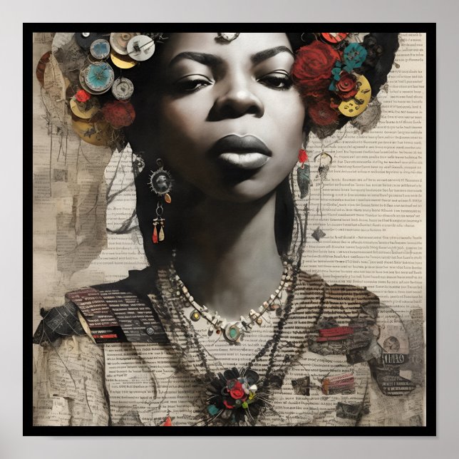 Poster vintage nina collage deco 1 (Frente)