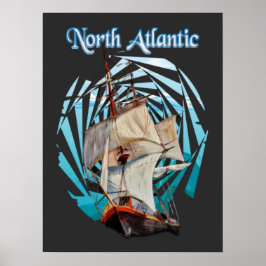 Poster Vintage no Atlântico Norte