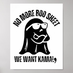 Poster Vintage No More Boo Sheet Queremos Kamala Hallowee