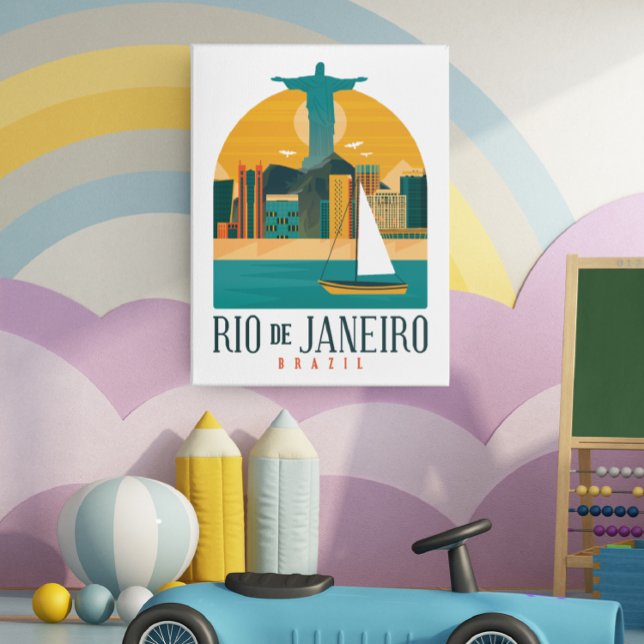 Poster Vintage no Rio de Janeiro (Rio de Janeiro Brazil Poster)