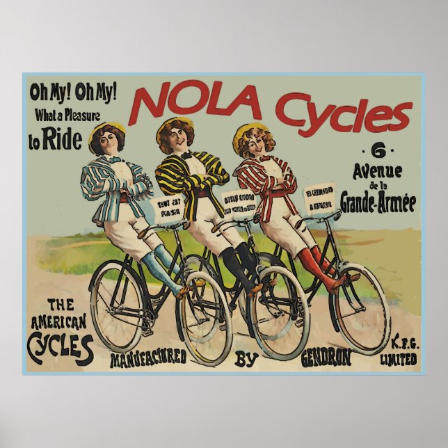 Pôster Vintage NOLA Cycle Ad (Frente)