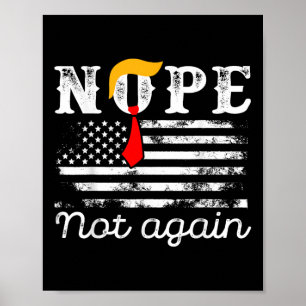 Poster Vintage Nope Não Mais Engraçado Bandeira Usa
