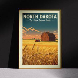 Poster Vintage North Dakota