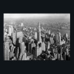 Poster Vintage Nova Iorque Art Deco Skyscraper<br><div class="desc">Mostre o seu amor pela Nova Iorque com esta fotografia vintage do centro de Manhattan.</div>