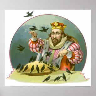 Pôster Vintage Nursery Rhyme, canta uma canção de Sixpe