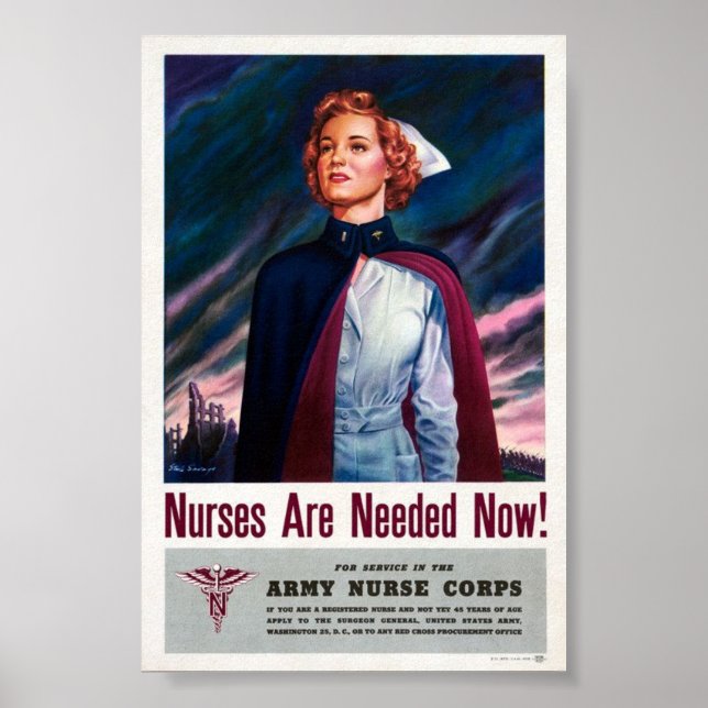 Poster Vintage - Nurses Are Needed Now, (Frente)