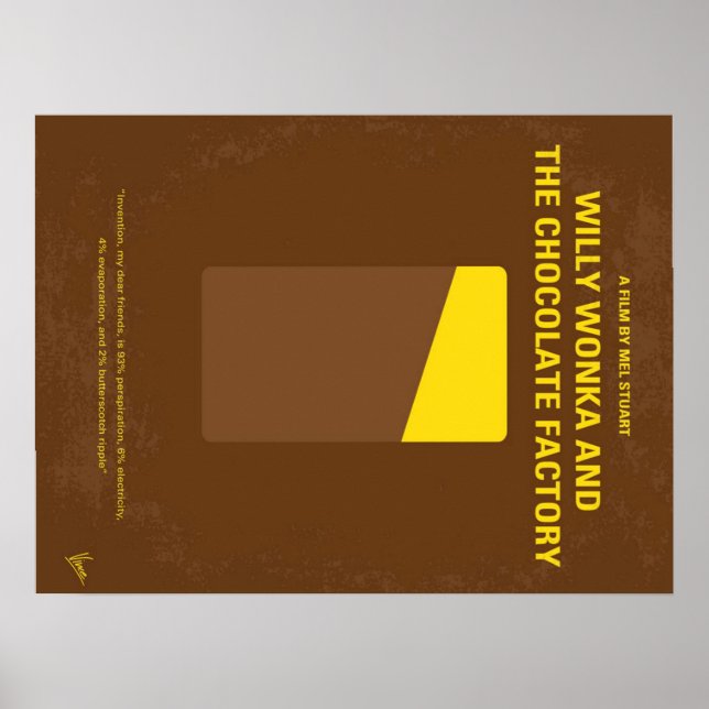 Poster Vintage O Meu Willy Wonka E A Fábrica De Chocolate (Frente)