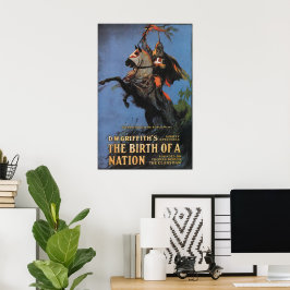 Poster Vintage O Nascimento de um Filme Silencioso da Naç