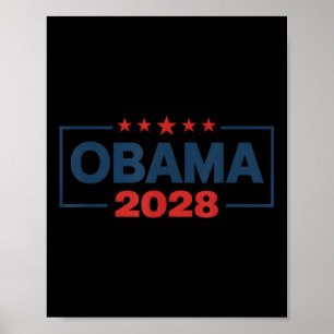 Poster Vintage Obama 2028 Engraçado Eleição Política Patr
