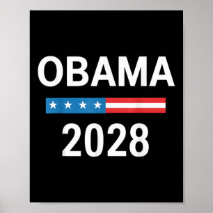 Poster Vintage Obama 2028 Engraçado Eleição Política Patr