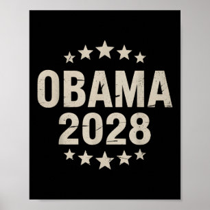 Poster Vintage Obama 2028 Engraçado Eleição Política Patr