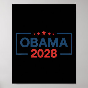 Poster Vintage Obama 2028 Engraçado Eleição Política Patr