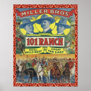 Poster vintage ocidental de 101 ranchos