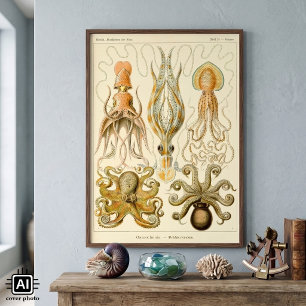 Poster Vintage Octopus Squid Gamochonia by Ernst Haeckel