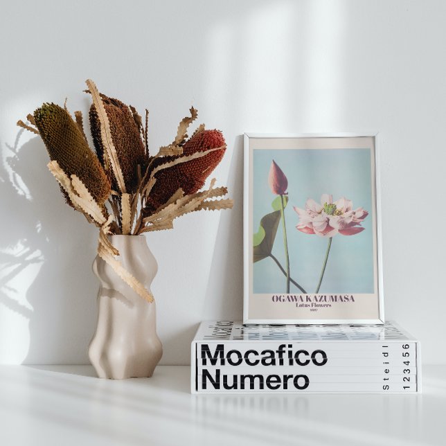 Poster Vintage Ogawa Kazumasa Lotus Flores Fotografia (Criador carregado)