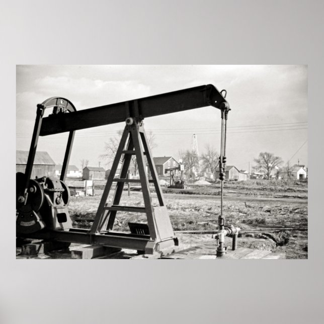 Poster Vintage Oil well Photo (Frente)