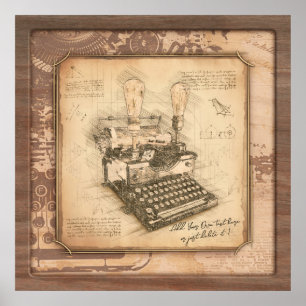 Poster Vintage Old Fashion Art Autor/Escritor Gift