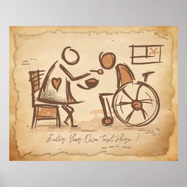 Poster Vintage Old Fashion Caregiver, Nursing Assistant (Frente)