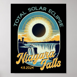 Poster Vintage Olhar Total Eclipse Solar Niagara Cai