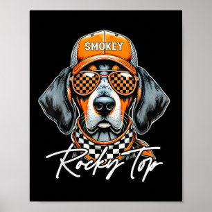 Poster Vintage Orange Blooded Tennessee Dog Lover Rocky T