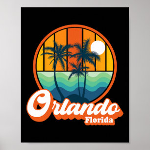Poster Vintage Orlando Florida Summer Vacsing Beach Souv